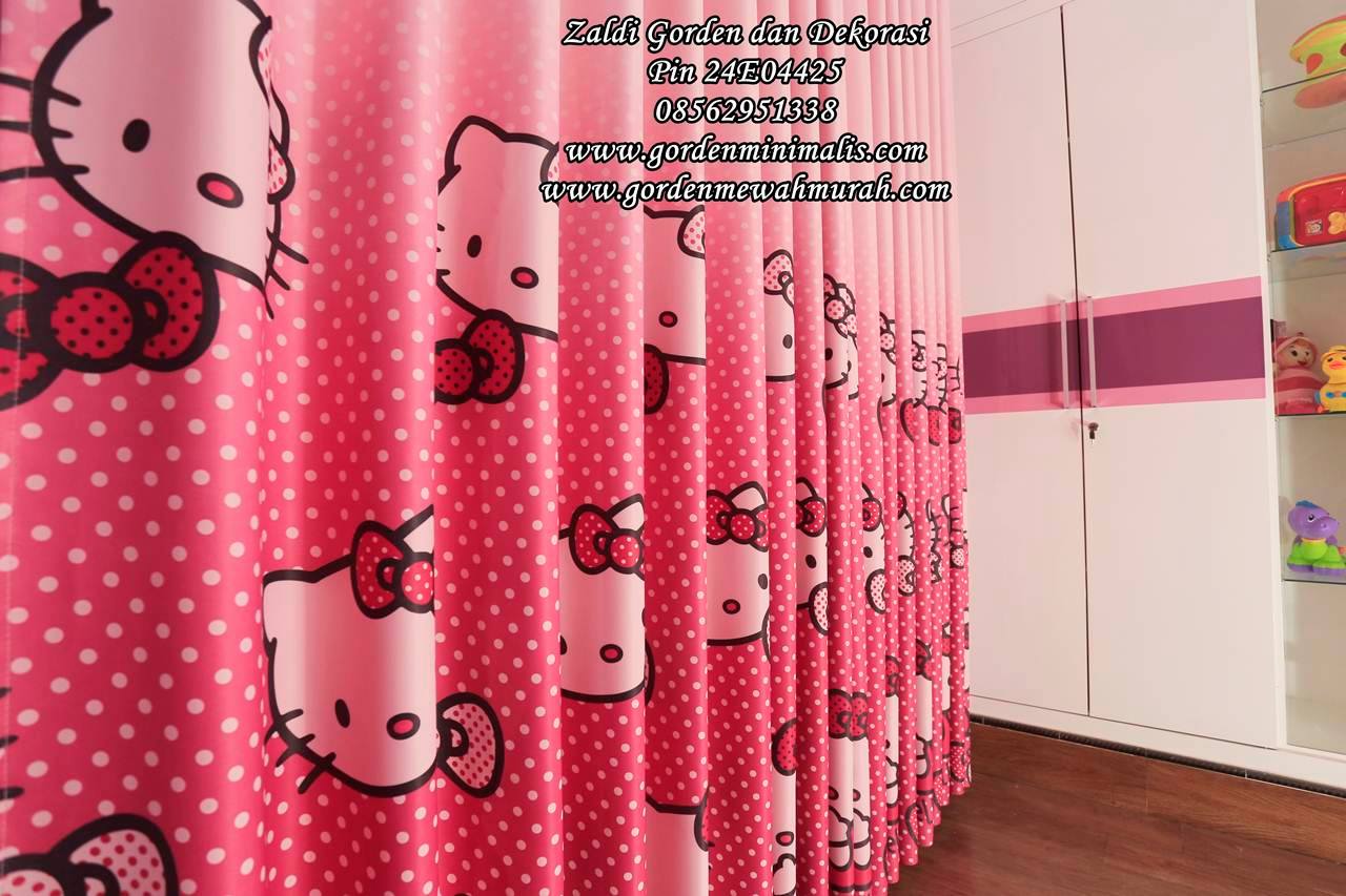 gorden anak motif hello kitty terbaru gorden untuk kamar anak perempuan terbaru tahun 2018