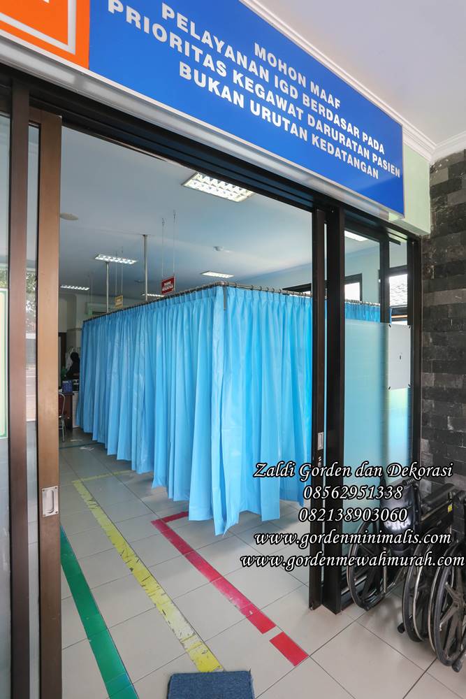 Tirai gorden untuk rumah sakit ruang IGD ICU resusitasi ruang tindakan rawat inap
