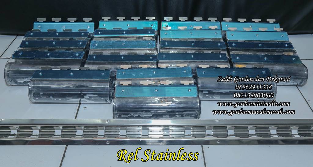 rel stainless tiang stainless untuk gorden plastik pabrik