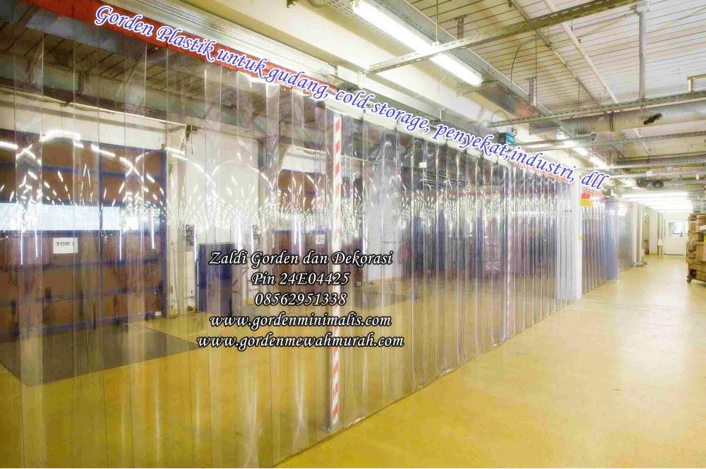 Jual Tirai plastik  atau gorden plastik transparan untuk gudang pabrik industri cold storage rumah sakit penyekat ruangan